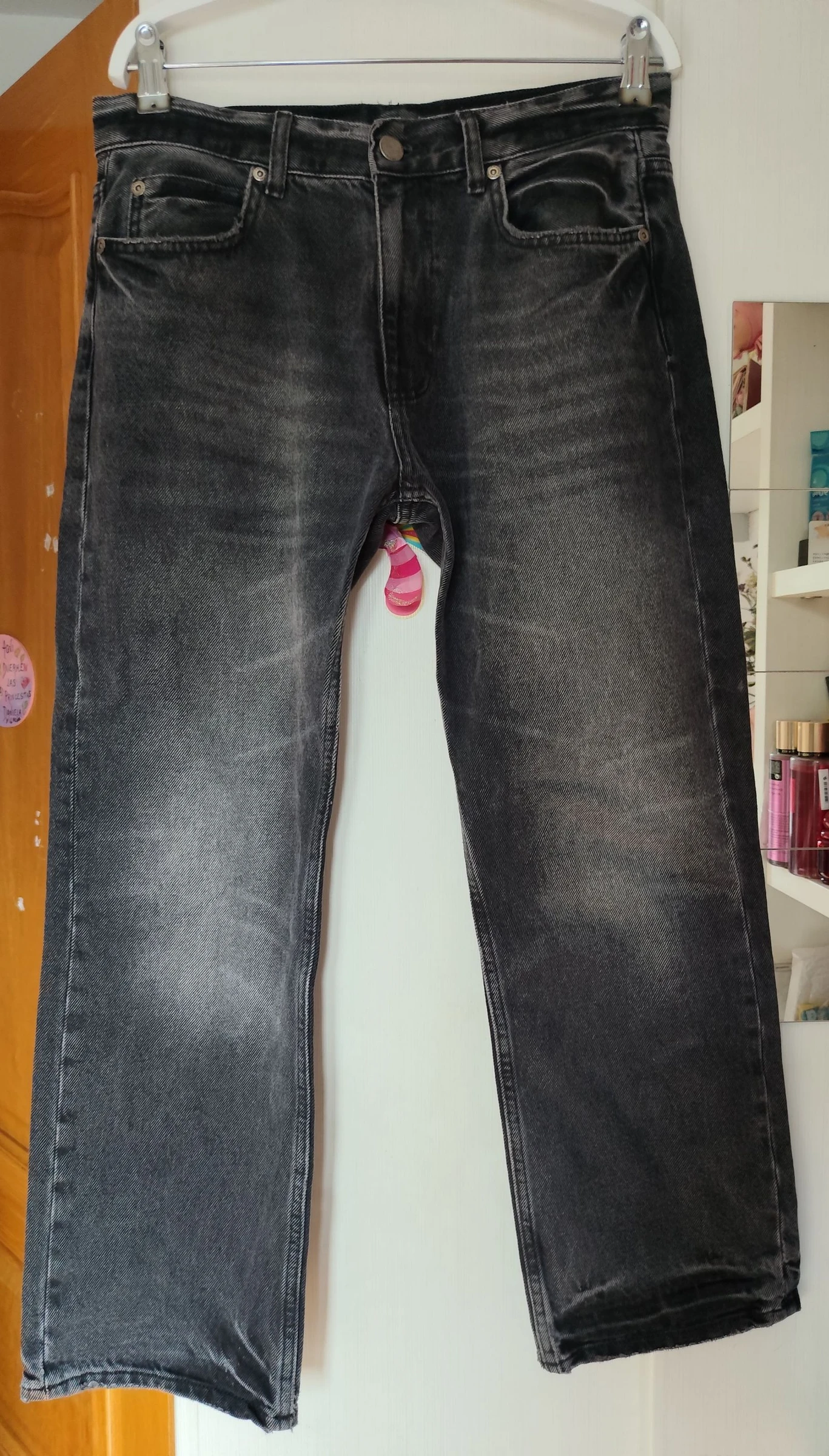 Vaqueros mujer Straight Fit efecto lavado Zara Talla S/36